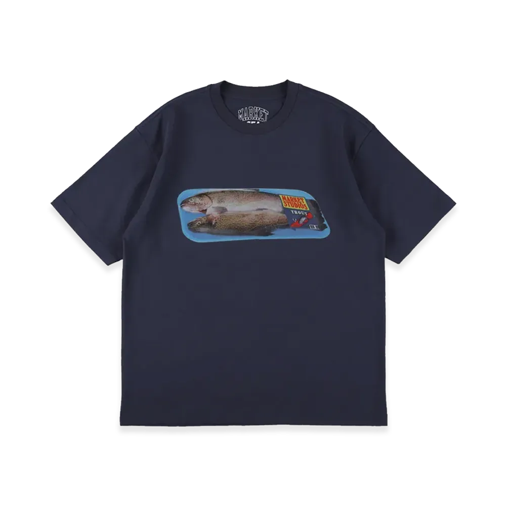 WIND AND SEA x MARKET Trout S/S Tee "Navy"