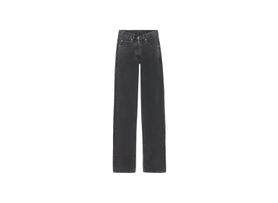 Saint Laurent Women's V-Waist Long Baggy Jeans "90'S French Black"