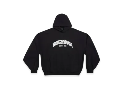 BALENCIAGA Back Flip Round Hoodie Oversized "Black White"