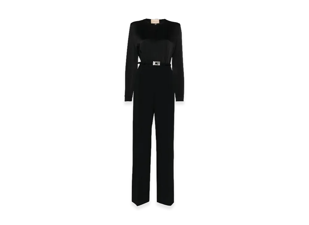 GUCCI Women's Viscose Jumpsuit with Belt "Black"