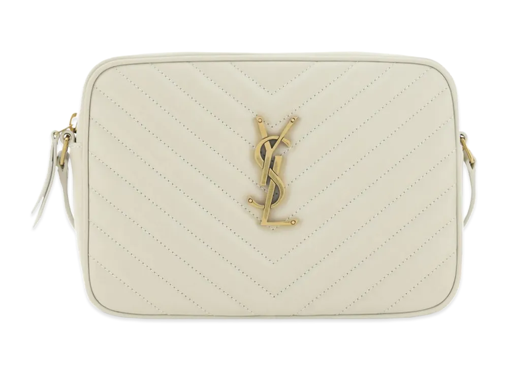 Saint Laurent Women's Chalk Leather Crossbody Bag "White"