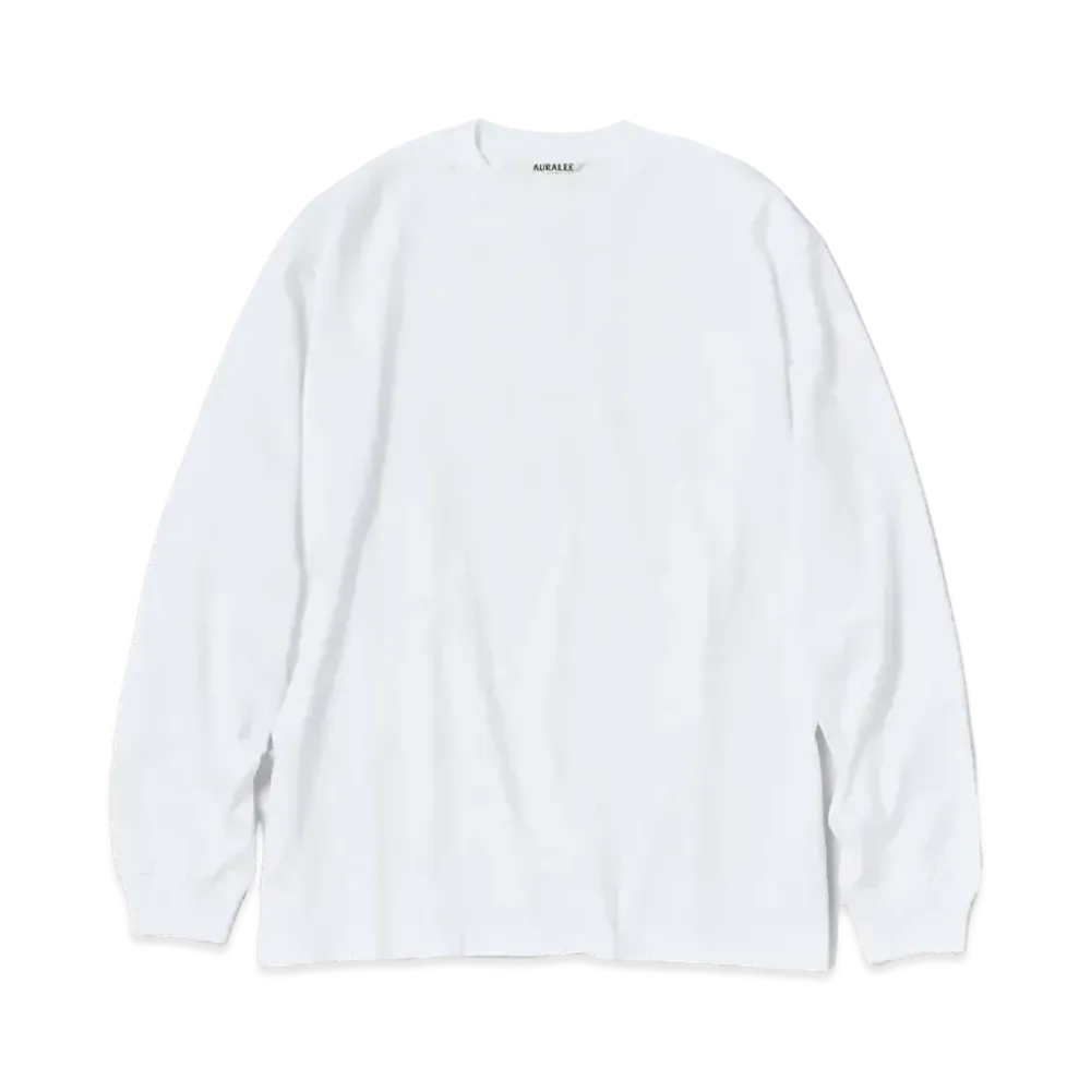 オーラリー ラスター プレーティング L/S Tシャツ "ホワイト"