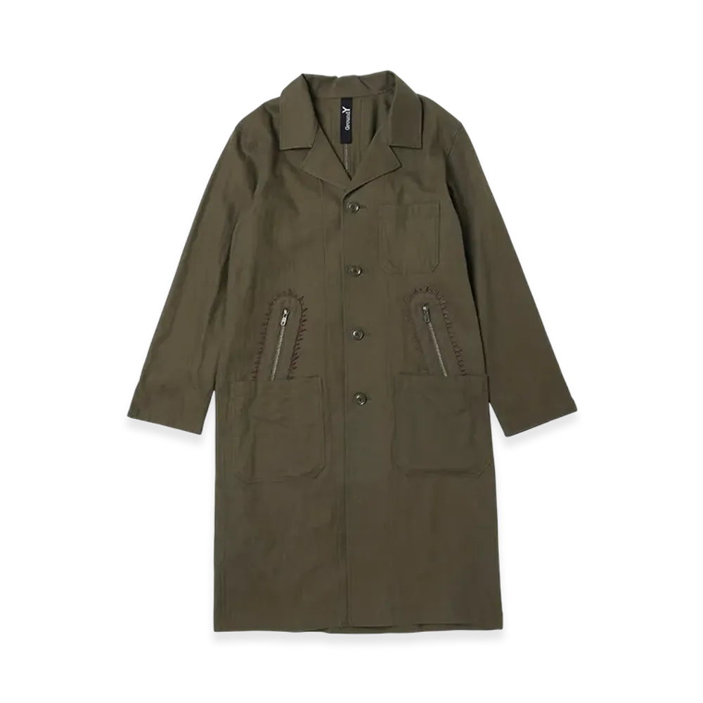 Ground Y x CHAINSAW MAN Collaborate Collection Chainsaw Tape Coat "Khaki"