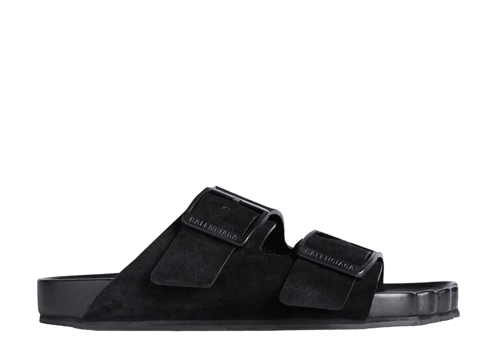 BALENCIAGA Sunday Sandal in Suede Calfskin "Black"