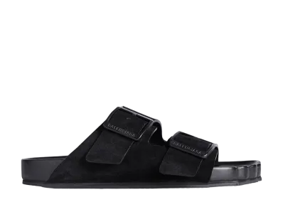 BALENCIAGA Sunday Sandal in Suede Calfskin "Black"
