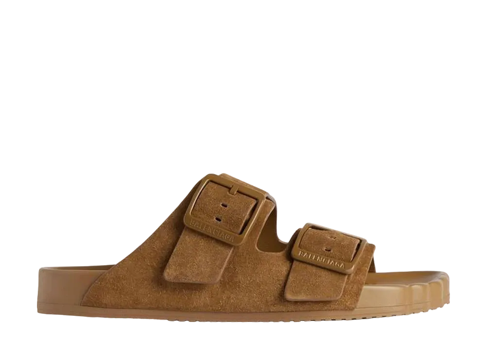 BALENCIAGA Sunday Sandal in Suede Calfskin "Brown"