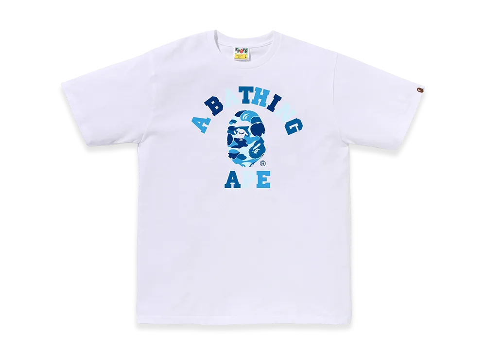 A BATHING APE ABC Camo College Tee "White/Blue"