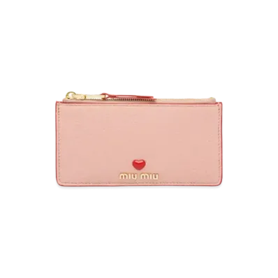 MIU MIU Madras Love Card Case "Orchid Pink"