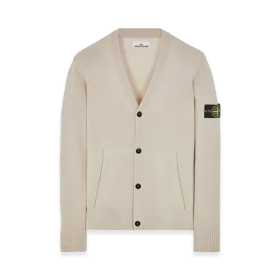 Stone Island 545B6 Geelong Wool Knit Cardigan - 23FW "Stucco"