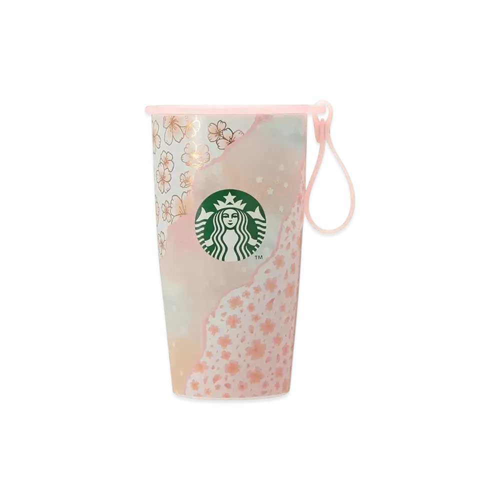 STARBUCKS SAKURA2025 Strap Cup Shape Stainless Steel Bottle Layered 355ml "Pink"