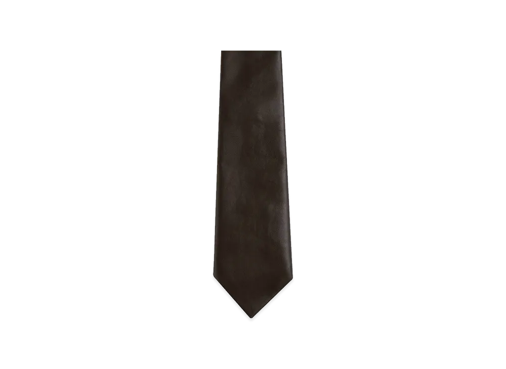Bottega Veneta Leather Tie "Fondente"