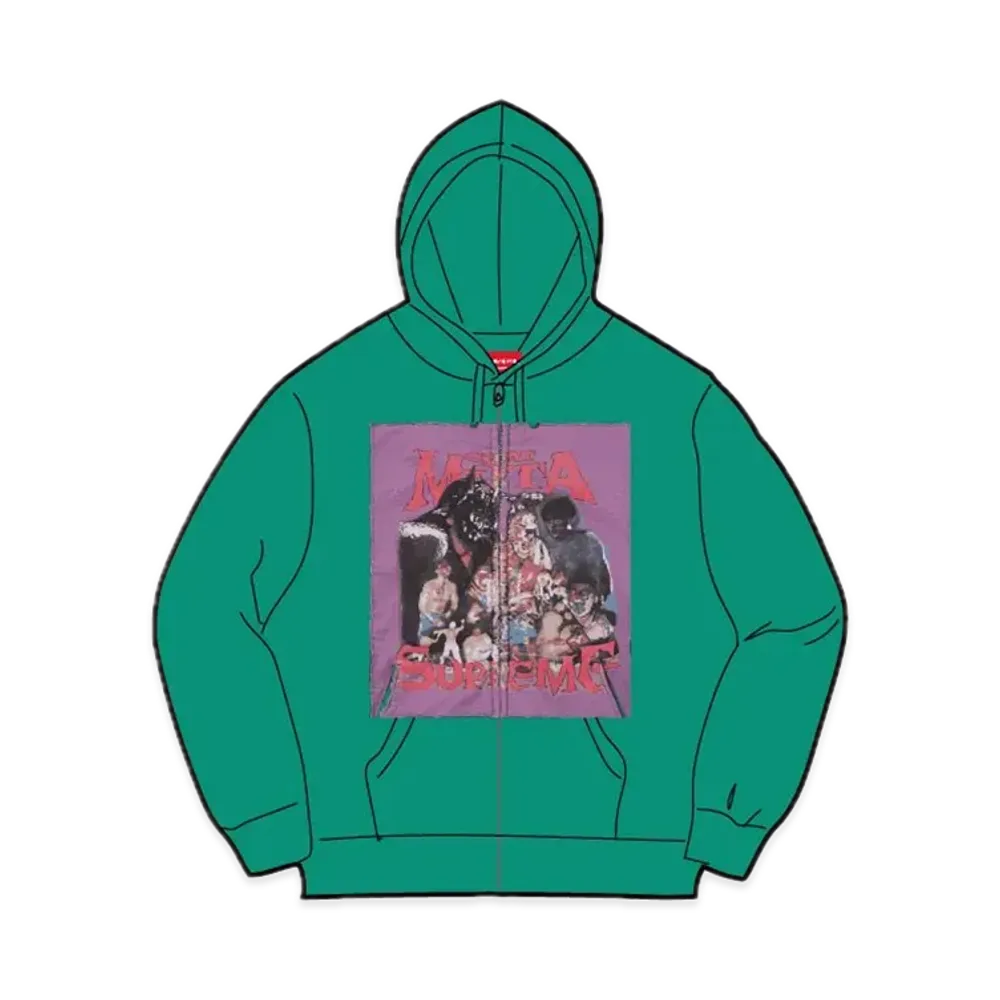 Supreme Muta Zip Up Hooded Sweatshirt "Light Pine"