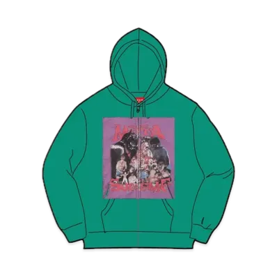 Supreme Muta Zip Up Hooded Sweatshirt "Light Pine"