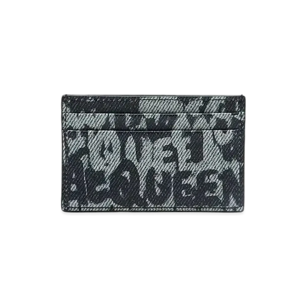 Alexander McQUEEN McQueen Graffiti Card Holder "Blue"
