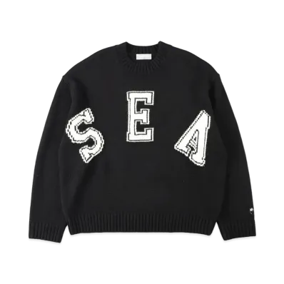 WIND AND SEA LETTERED CREWNECK SWEATERN "Black"