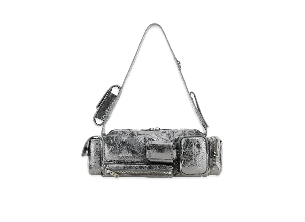 BALENCIAGA Superbusy XS Sling Bag Metalized "Silver"