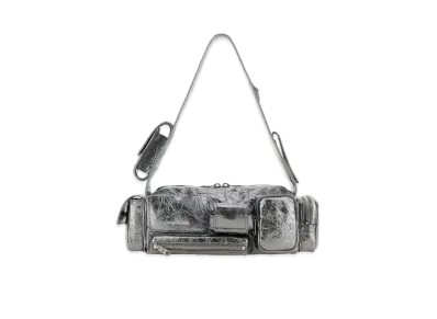 BALENCIAGA Superbusy XS Sling Bag Metalized "Silver"