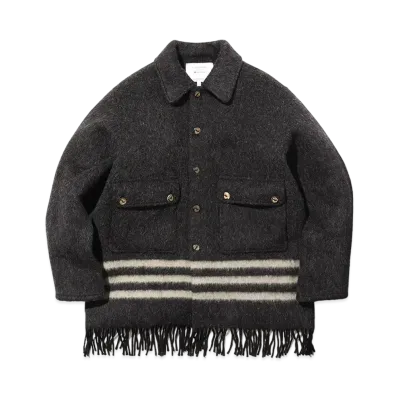 snow peak Fringe Blanket Jacket "Dark Grey"