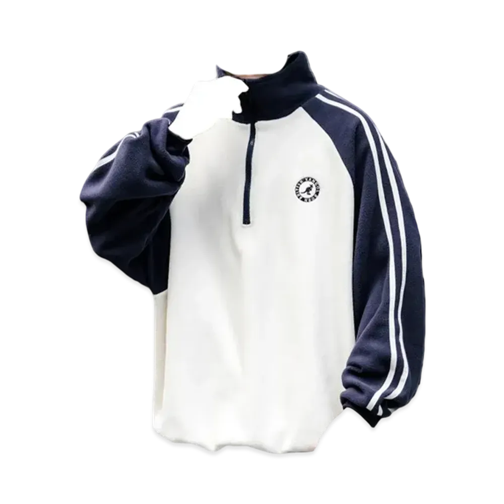 KANGOL Rocky Monroe Exclusive Micro Fleece Half Zip Sweatshirt "White4"
