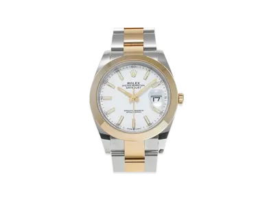 ROLEX Datejust 41 Oyster 41mm "White/Oyster Steel/Yellow Gold"