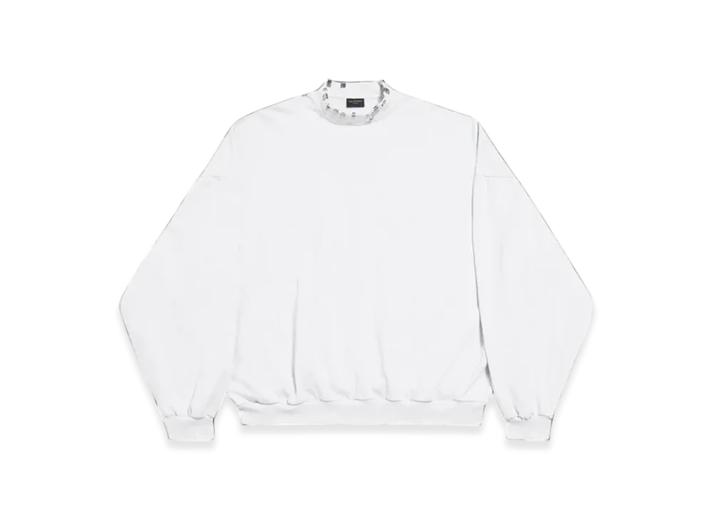 BALENCIAGA Pierced Round Oversized Sweatshirt "White"