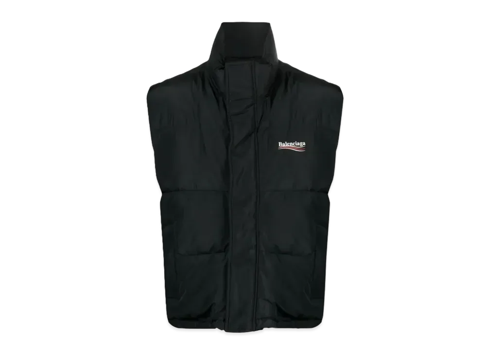 BALENCIAGA Political Campaign Cocoon Puffer Gilet "Black"
