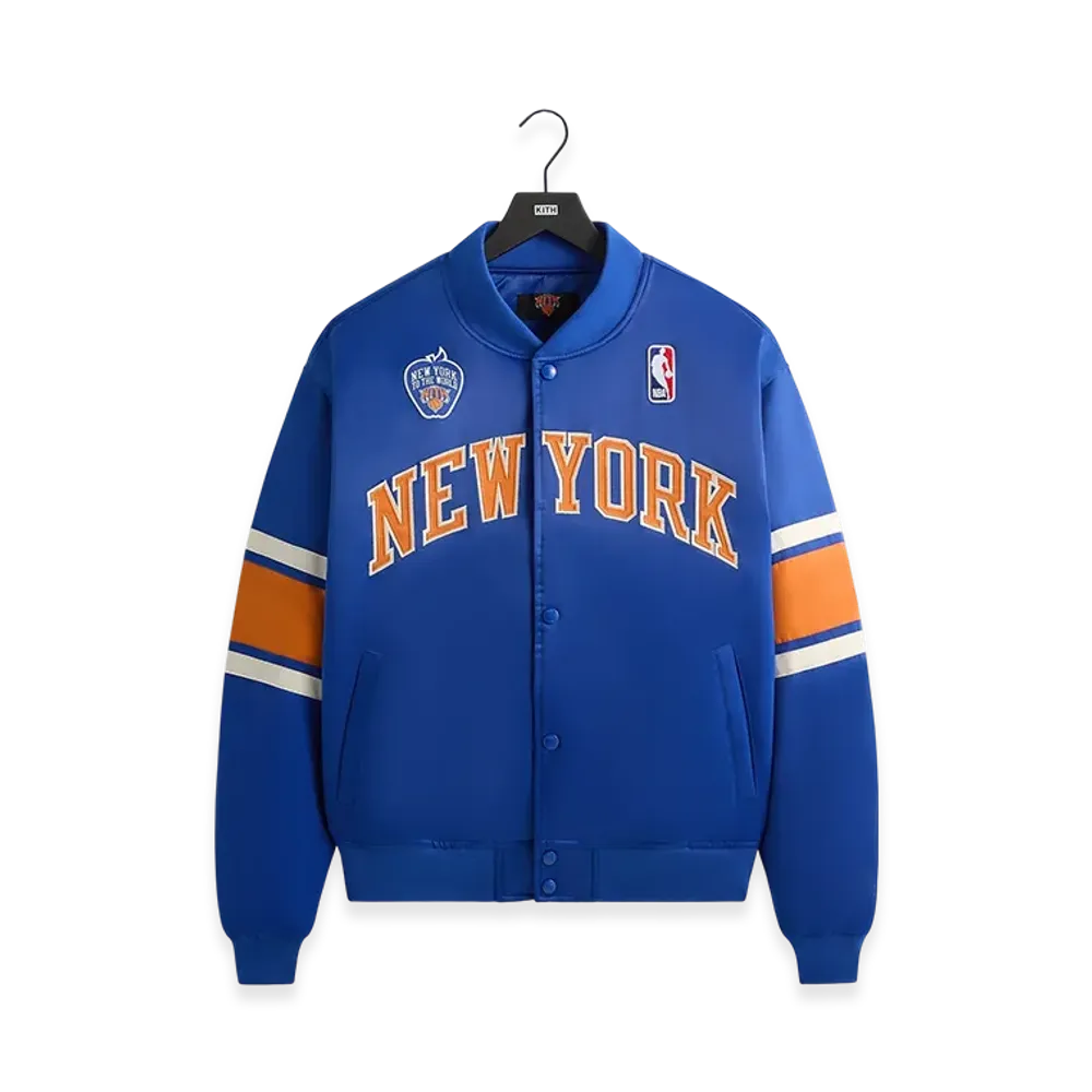 Kith x the New York Knicks Patrick Ewing Classic Satin Bomber Jacket "Current"