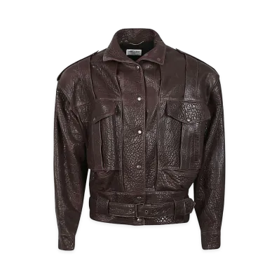 Saint Laurent Women's Jackets "Brown"