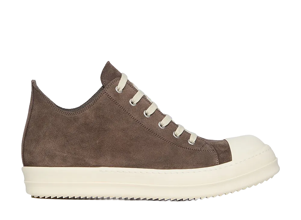 Rick Owens SS26 Low Sneaks Suede Leather "Dust/Milk"
