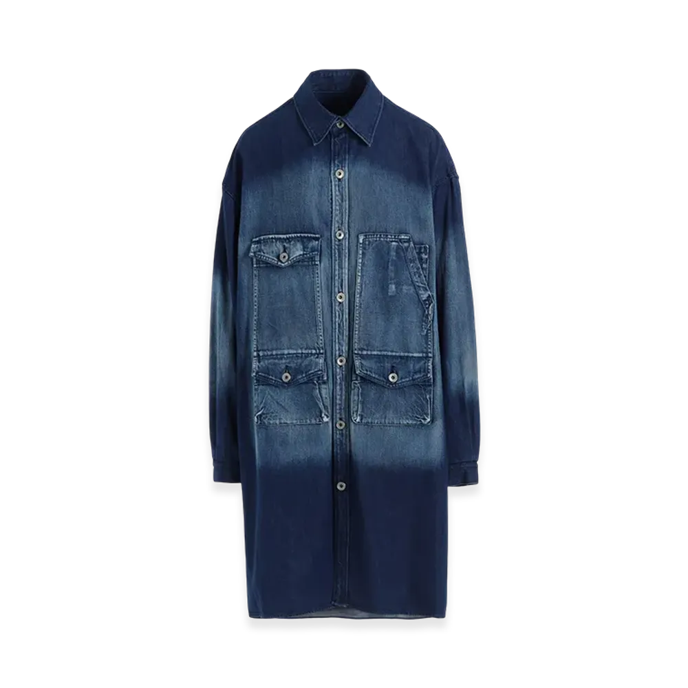 Y's Spotted Denim Big Gown Blouse "Indigo"