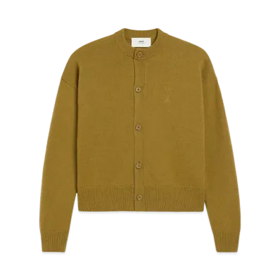 AMI PARIS Amidou Cool Crew Neck Cardigan "VertLichen"