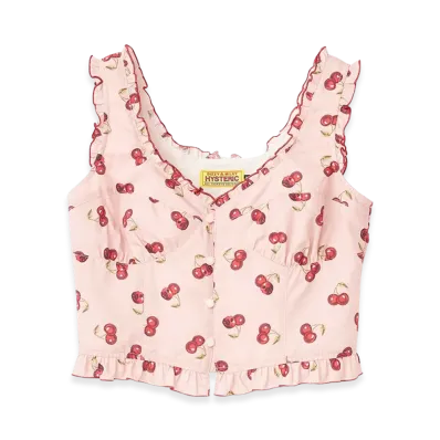 HYSTERIC GLAMOUR Women's Hysteric Glamour Skull Cherry Frill Bustier "Other Pink"