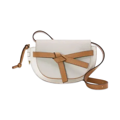 LOEWE Mini Gate Dual Bag In Soft Calfskin "Ghost / Light Ghost"