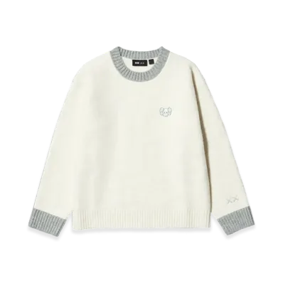 Uniqlo x KAWS Winter Kids Souffle Yarn Crewneck Sweater "Off White"