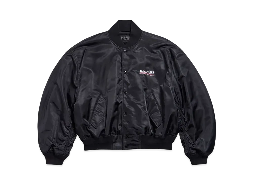 BALENCIAGA Women's Political Campaign Varsity Jacket "Black"