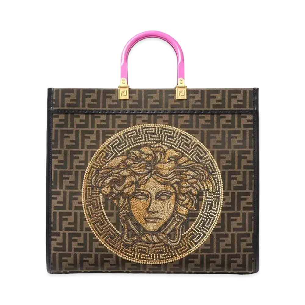 FENDI x Versace Fendace Sunshine Medium Tote Bag "Brown"