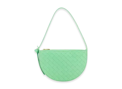 Bottega Veneta Women's Leather Mini Sunrise Shoulder Bag "Mint Green"