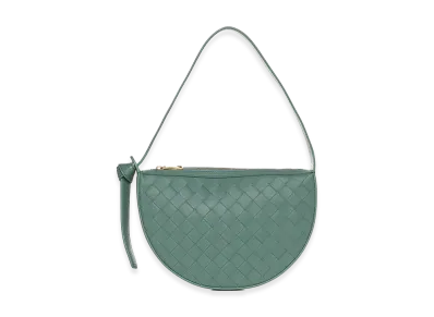 Bottega Veneta Women's Leather Mini Sunrise Shoulder Bag "Sage Green"