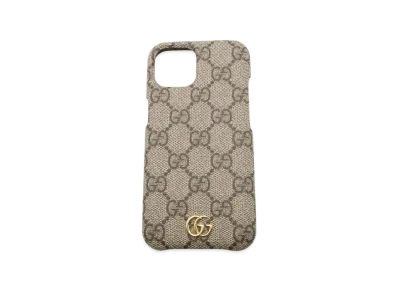 GUCCI iPhone15 Case GG Supreme Canvas "Beige/Ebony"
