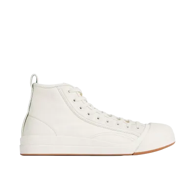 Bottega Veneta Women's Vulcan Mid Top Leather "Optic White"
