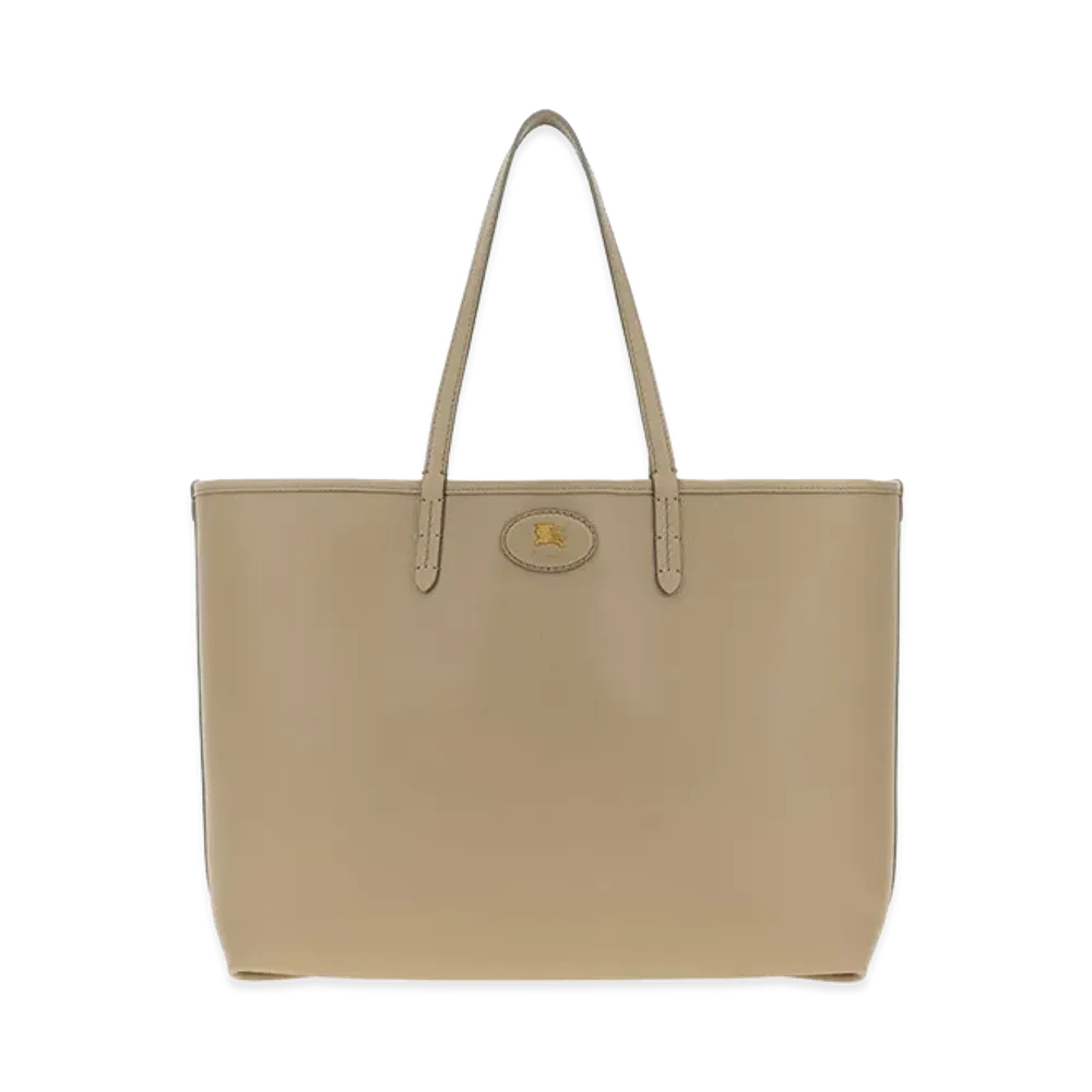 Burberry Women's Dove Leather Reversible Shopping Bag "Mallowpink/Gray"