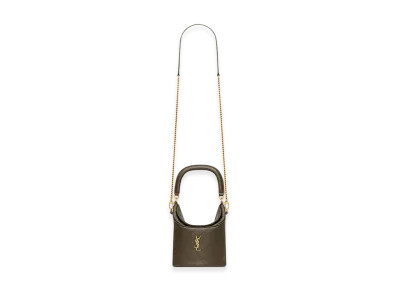 Saint Laurent Women's Mud Leather Gaby Bucket Bag "Green"