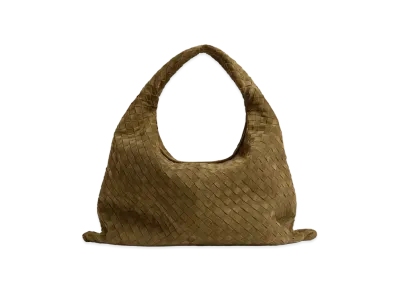 Bottega Veneta Large Hop Smooth Suede "Olive Oil"