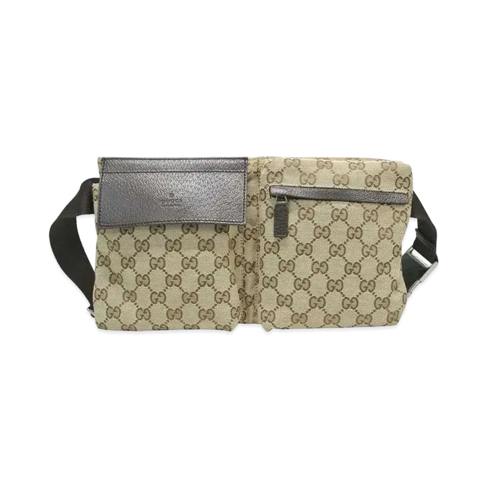 GUCCI GG Canvas Waist Pouch "Brown"