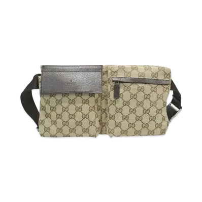 GUCCI GG Canvas Waist Pouch "Brown"