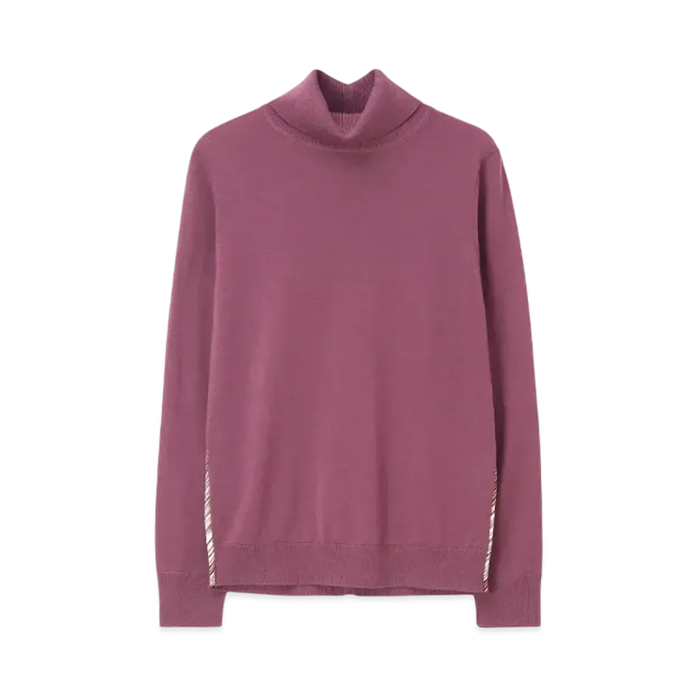 Paul Smith Women's Point Stripe High Neck Knit "Rose"