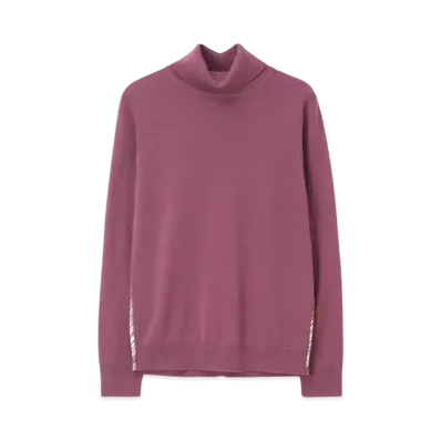 Paul Smith Women's Point Stripe High Neck Knit "Rose"