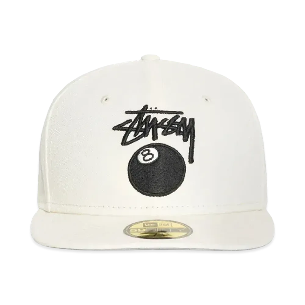 Stussy New Era 59Fifty 8 Ball Stock "Bone"