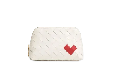 Bottega Veneta Intrecciato Beauty Pouch "White/Vernis"