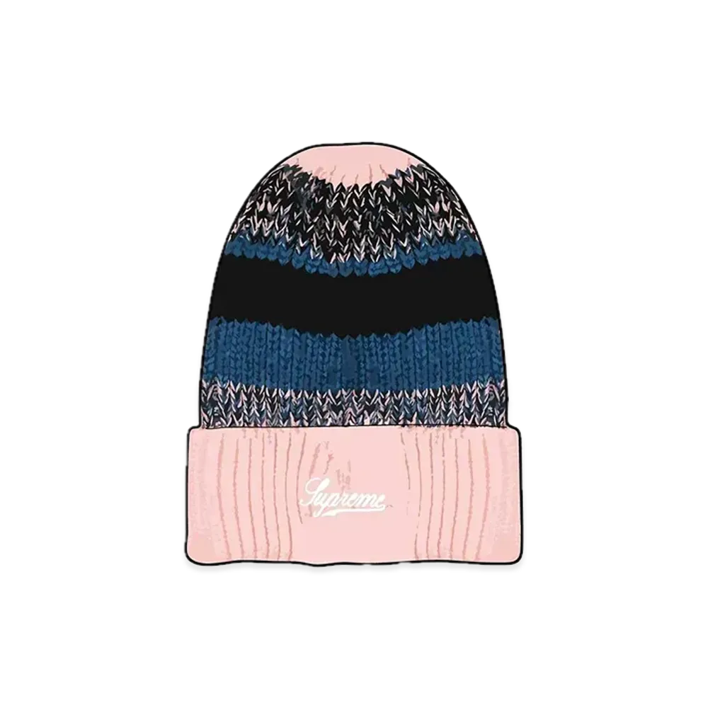 Supreme Mixed Stripe Beanie "Pink"